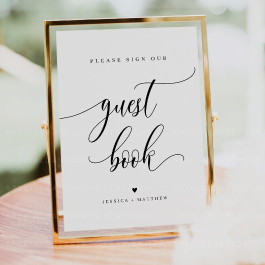 Aangepaste naam script gastboekteken 8x10" poster