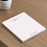 Aangepaste naam Script Monogram Modern Minimalisti Notitieblok<br><div class="desc">Of u nu taken organiseert, snelle notities schrijft of gepersonaliseerde berichten verzendt, dit notitieblok met aangepaste namen maakt een statement. Het verfijnde ontwerp, met een script monogram en een schone, moderne lay-out, zorgt ervoor dat het opvalt als zowel een praktische als stijlvolle toevoeging aan elk bureau. Dit roze notitieblok is...</div>