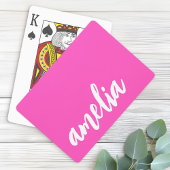 Aangepaste naam script vet heet roze en wit pokerkaarten