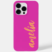 Aangepaste naam script vet magenta oranje Case-Mate iPhone case (Achterkant)