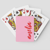 Aangepaste naam script vet roze en rood pokerkaarten (Achterkant)
