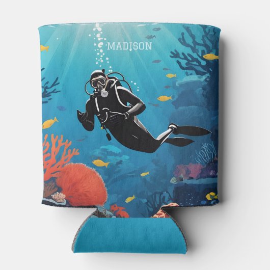 Aangepaste naam Scuba Diver Blikjeskoeler (Achterkant)