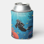 Aangepaste naam Scuba Diver Blikjeskoeler (Blikje Achterkant)