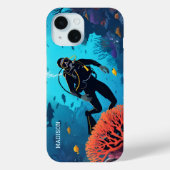 Aangepaste naam Scuba Diver Case-Mate iPhone Case (Achterkant)