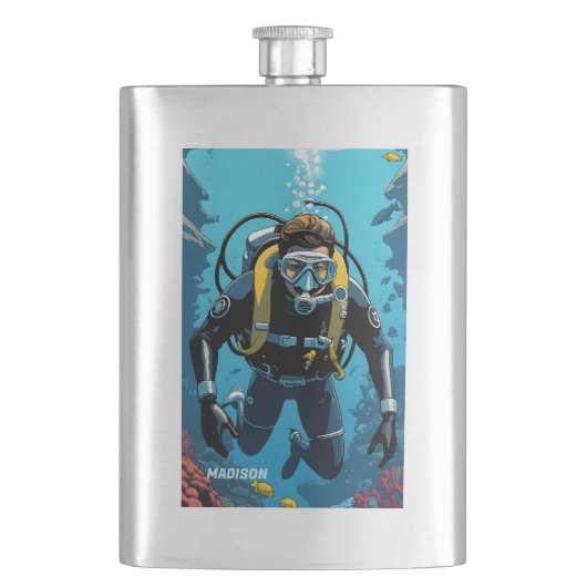 Aangepaste naam Scuba Diver Flacon (Voorkant)
