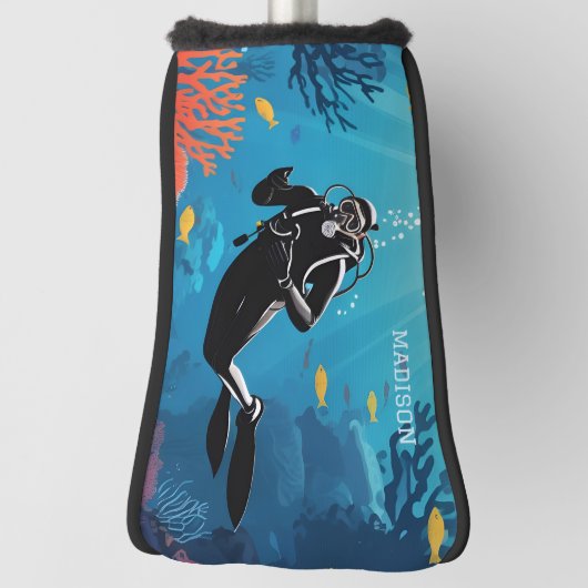 Aangepaste naam Scuba Diver Golfheadcover (Draai 90)