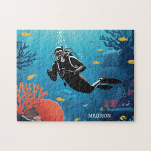Aangepaste naam Scuba Diver Legpuzzel