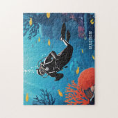 Aangepaste naam Scuba Diver Legpuzzel (Verticaal)