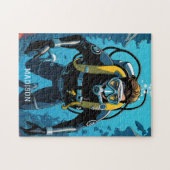 Aangepaste naam Scuba Diver Legpuzzel (Horizontaal)