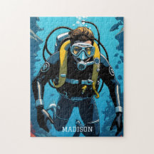 Aangepaste naam Scuba Diver