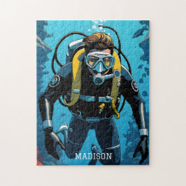 Aangepaste naam Scuba Diver Legpuzzel