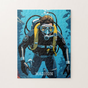 Aangepaste naam Scuba Diver Legpuzzel