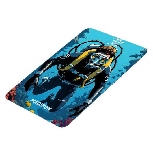Aangepaste naam Scuba Diver Magneet (Linkerzijde)