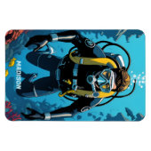 Aangepaste naam Scuba Diver Magneet (Horizontaal)