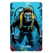 Aangepaste naam Scuba Diver Magneet (Verticaal)
