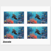 Aangepaste naam Scuba Diver Rechthoekige Sticker (Vel)