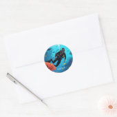 Aangepaste naam Scuba Diver Ronde Sticker (Envelop)