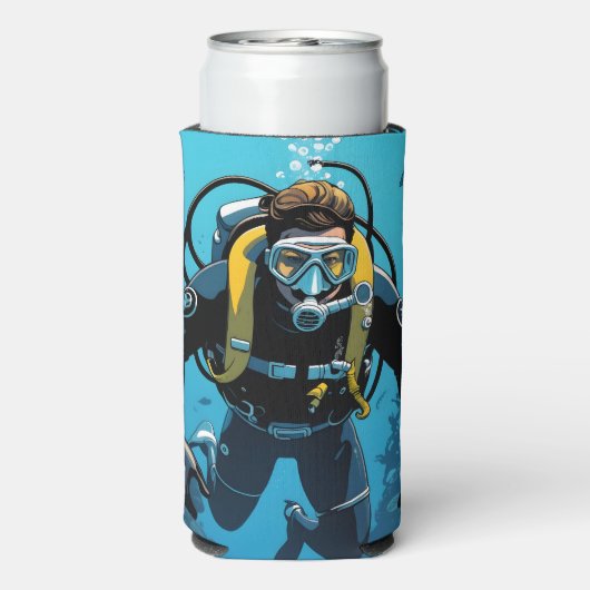 Aangepaste naam Scuba Diver Seltzer Blikjeskoeler (Seltzer Achterkant)