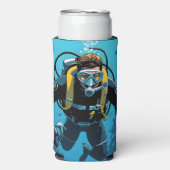 Aangepaste naam Scuba Diver Seltzer Blikjeskoeler (Seltzer Voorkant)