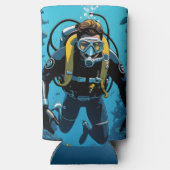 Aangepaste naam Scuba Diver Seltzer Blikjeskoeler (Achterkant)