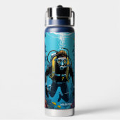 Aangepaste naam Scuba Diver Waterfles (Achterkant)