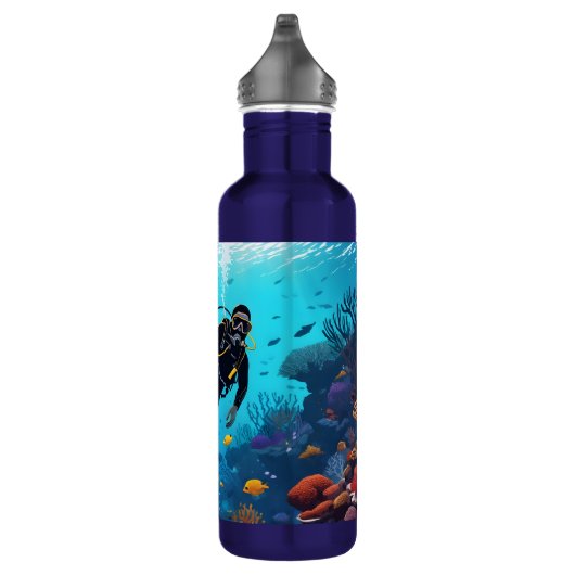 Aangepaste naam Scuba Diver Waterfles (Rechts)