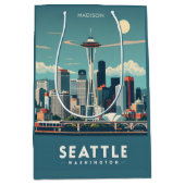 Aangepaste naam Seattle Washington Medium Cadeauzakje (Voorkant)