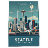 Aangepaste naam Seattle Washington Medium Cadeauzakje (Achterkant)
