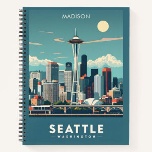 Aangepaste naam Seattle Washington Notitieboek