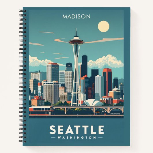 Aangepaste naam Seattle Washington Notitieboek (Voorkant)