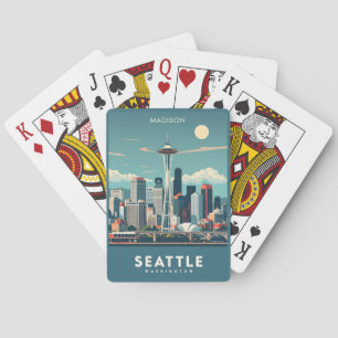 Aangepaste naam Seattle Washington Pokerkaarten