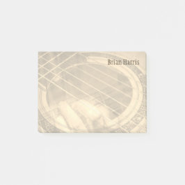 Aangepaste naam sepia akoestische gitaar vingerakk post-it® notes