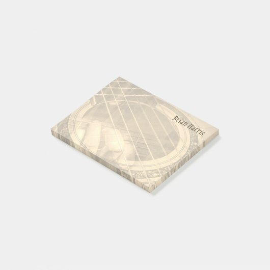 Aangepaste naam sepia akoestische gitaar vingerakk post-it® notes (Schuin)