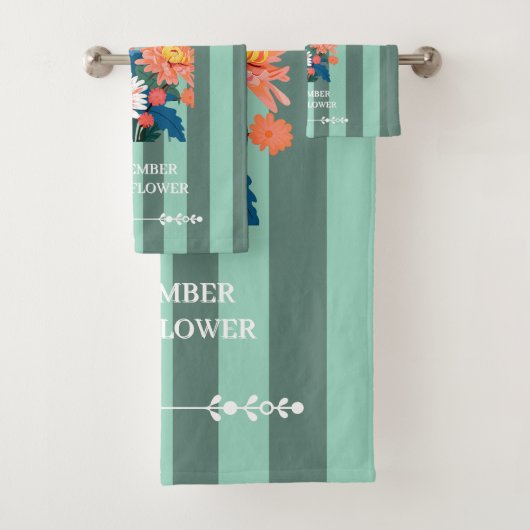 Aangepaste Naam September Geboorte Bloem Handdoek  (Insitu)