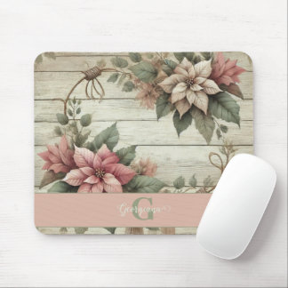 Aangepaste naam Shabby Chic Pastel Poinsettias Gar Muismat