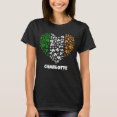 Aangepaste naam Shamrock Clover Heart St Patricks  T-shirt (Voorkant)