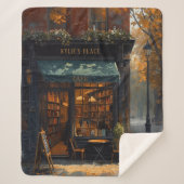 Aangepaste naam Sherpa Blanket Bookish Coffee Shop Deken (Voorkant)