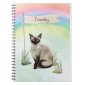 Aangepaste naam Siamese Cat Pet Notitieboek (Voorkant)