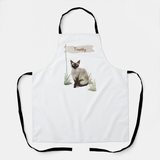 Aangepaste naam Siamese Cat Pet Schort (Voorkant)