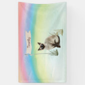 Aangepaste naam Siamese Cat Pet Spandoek (Verticaal)