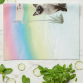 Aangepaste naam Siamese Cat Pet Theedoek (Gevouwen)