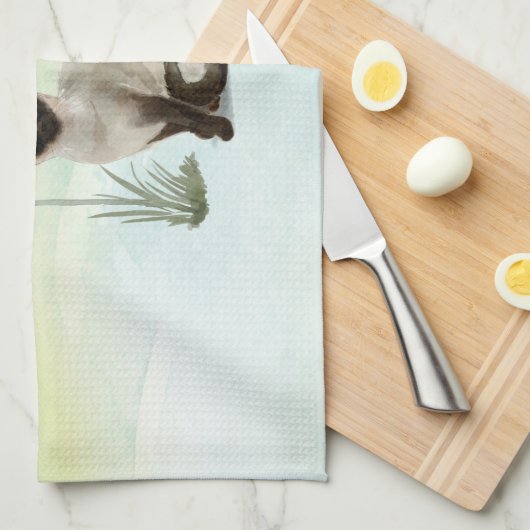 Aangepaste naam Siamese Cat Pet Theedoek (Quarter Fold)