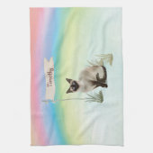 Aangepaste naam Siamese Cat Pet Theedoek (Verticaal)