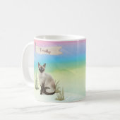 Aangepaste naam Siamese kat huisdier Koffiemok (Voorkant links)