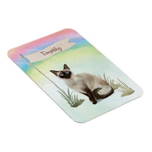 Aangepaste naam Siamese kat huisdier Magneet (Rechterzijde)
