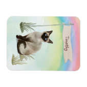 Aangepaste naam Siamese kat huisdier Magneet (Horizontaal)