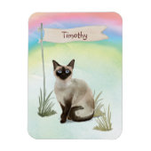 Aangepaste naam Siamese kat huisdier Magneet (Verticaal)
