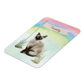 Aangepaste naam Siamese kat huisdier Magneet (Linkerzijde)