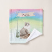 Aangepaste naam Siberian Cat Pet Bad Handdoek (Wasdoekje)