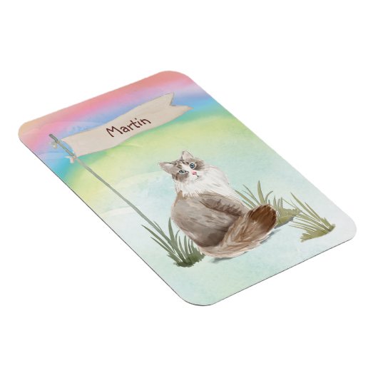 Aangepaste naam Siberian Cat Pet Magneet (Rechterzijde)